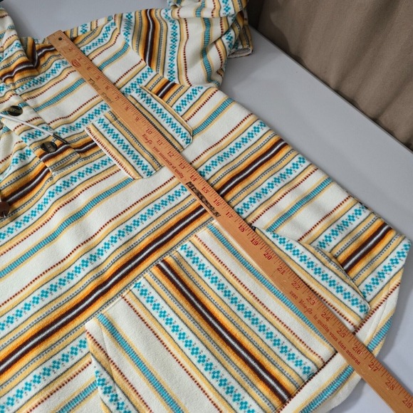 Levitate Mens Sweater Small Hooded Pullover Long Sleeve Striped Surfer Beach - Picture 11 of 12